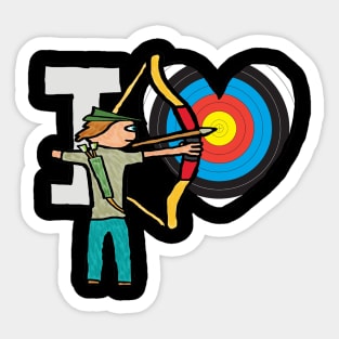 I Love Archery Sticker